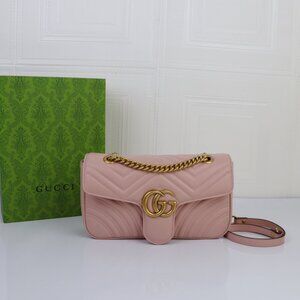 👜💗 GUCCI Marmont Matelassé Pink GG Shoulder Bag 💗👜
